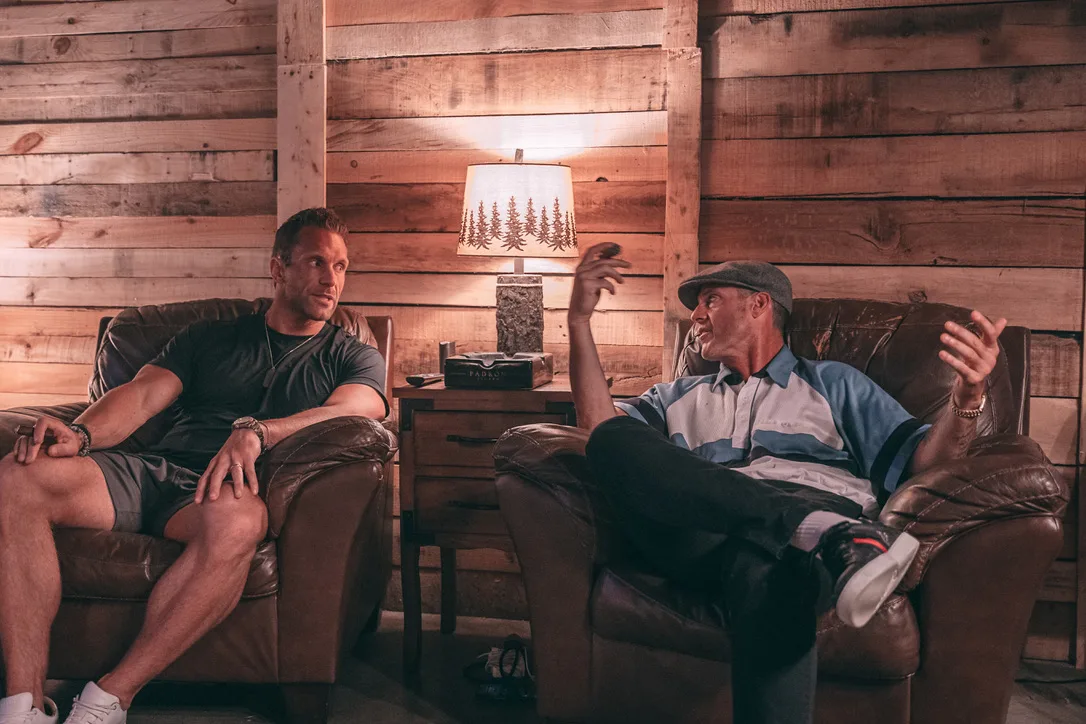 Jacob Emery in conversation in the R&R cigar lounge